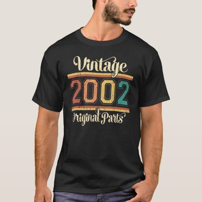 T-shirt Anniversaire Vintage 2002 Pièces originales (Devant)