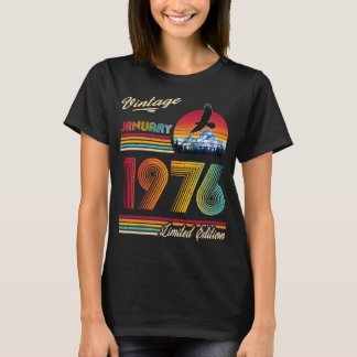 T-shirt Anniversaire vintage janvier 1976 50 ans 50ème ann