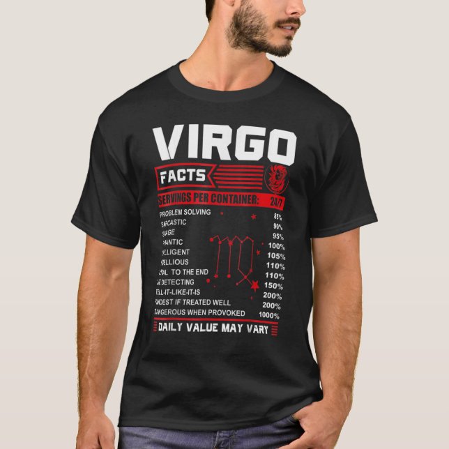 T-shirt Anniversaire Virgo Faits (Devant)