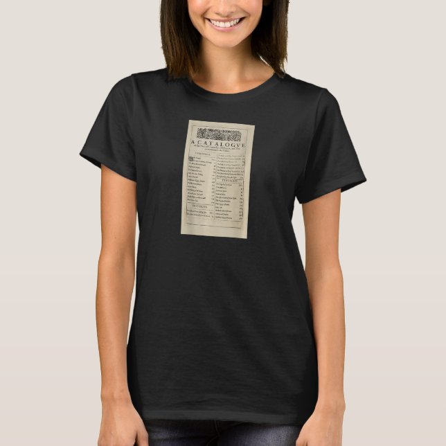 T-shirt Anniversary Table of Contents Shakespeare First Fo (Devant)