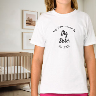 T-shirt Annonce de Grande Sœur Année d'Existence Famille N