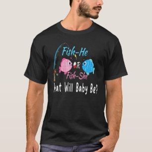 T-shirt Annonce de grossesse Fish-he ou Fish-she pêche
