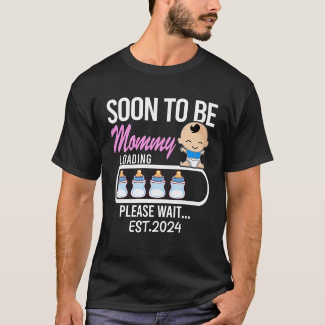 T-shirt Annonce De Grossesse Pour Que Maman Soit Bientôt M (Devant)