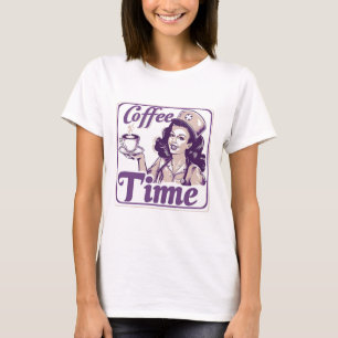 T-shirt Annonce de temps de café rétro