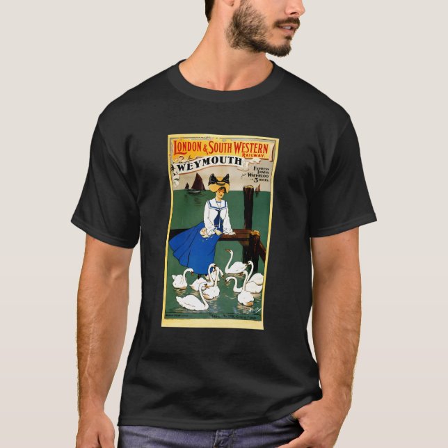 T-shirt Annonce ferroviaire London Weymouth Swains d'alime (Devant)