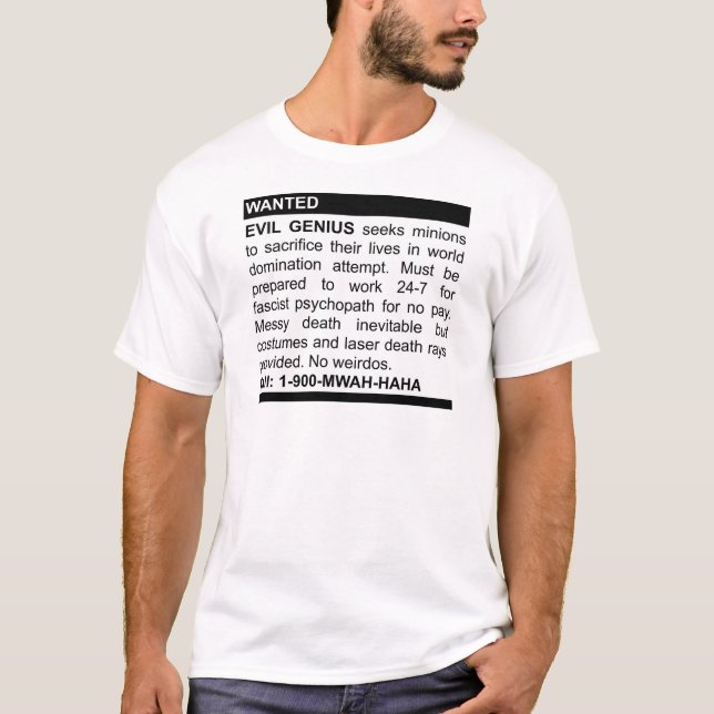 T-shirt Annonce mauvaise de génie (Devant)