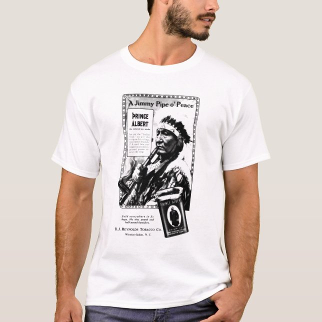 T-shirt Annonce vintage de fumeur de tuyau de paix, (Devant)