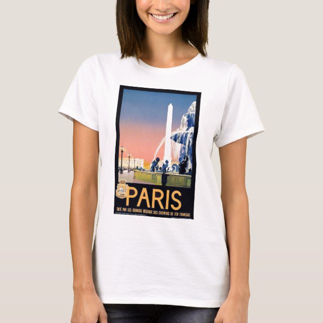 T-shirt Annonce Voyage Paris vintage (Devant)