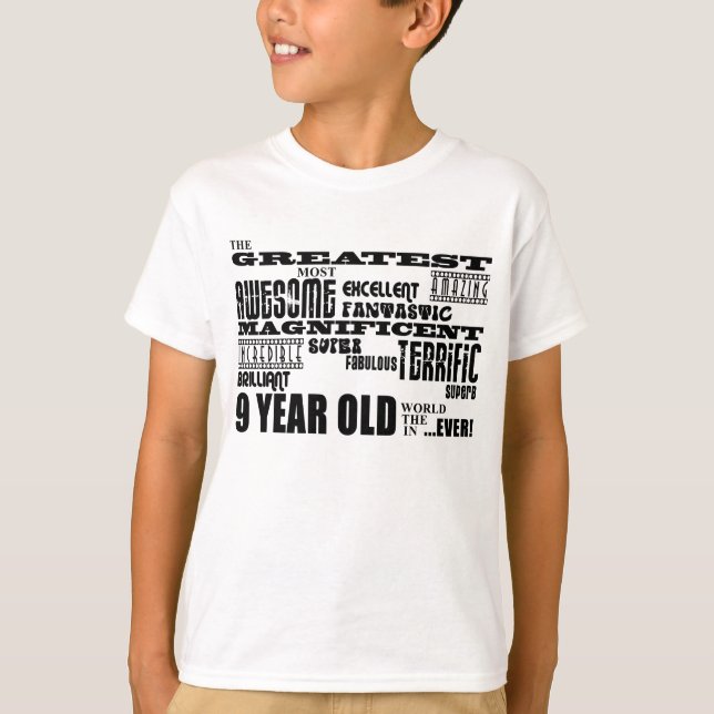 T-shirt Ans modernes de fête d'anniversaire d'amusement 9 (Devant)