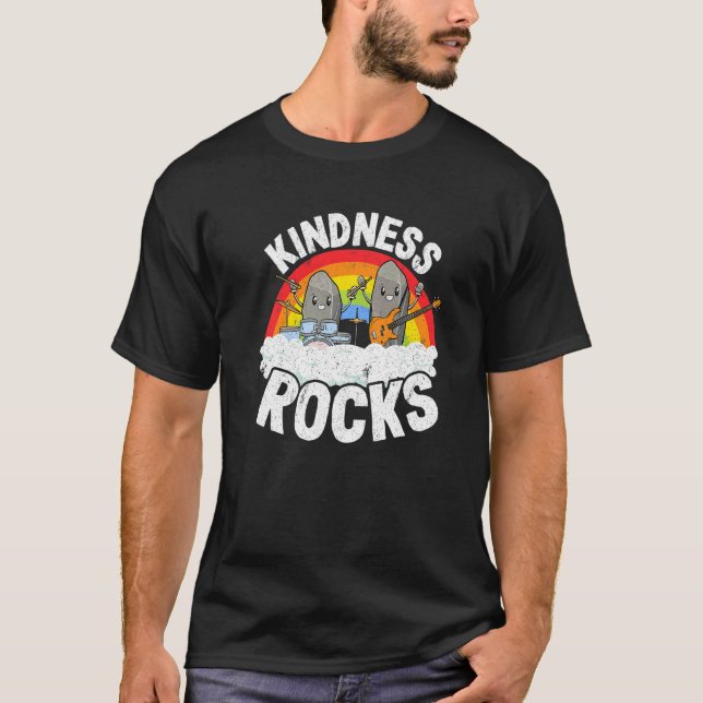 T-shirt Anti-Bullying Rainbow Hippie Music Teacher Kindnes (Devant)
