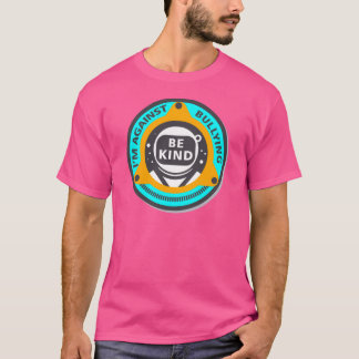T-shirt Anti chemise rose de intimidation de casque de