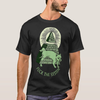 T-shirt Anti Illuminati NWO Voir tous les yeux Pyramide Ma