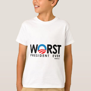 T-SHIRT ANTI-OBAMA - LE PIRE PRÉSIDENT JAMAIS