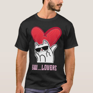 T-shirt Anti Saint-Valentin Envieux de  Beurk  Chat Louche