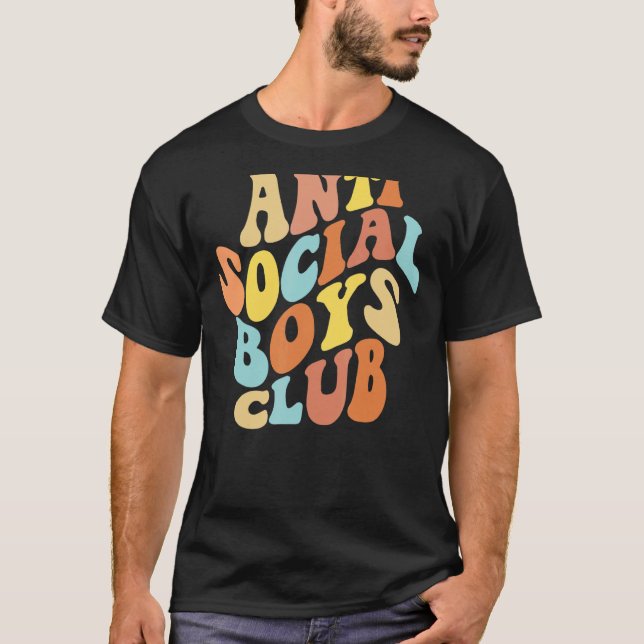 T-shirt Anti Social Boys Club Funny Introvert Anti-Social (Devant)