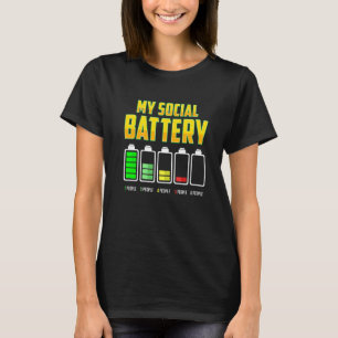 T-shirt Anti Social My Social Battery Introvertie