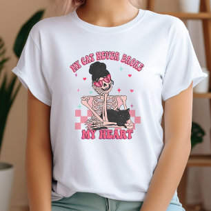 T-shirt Anti Valentine Mon chat ne m'a jamais brisé le coe