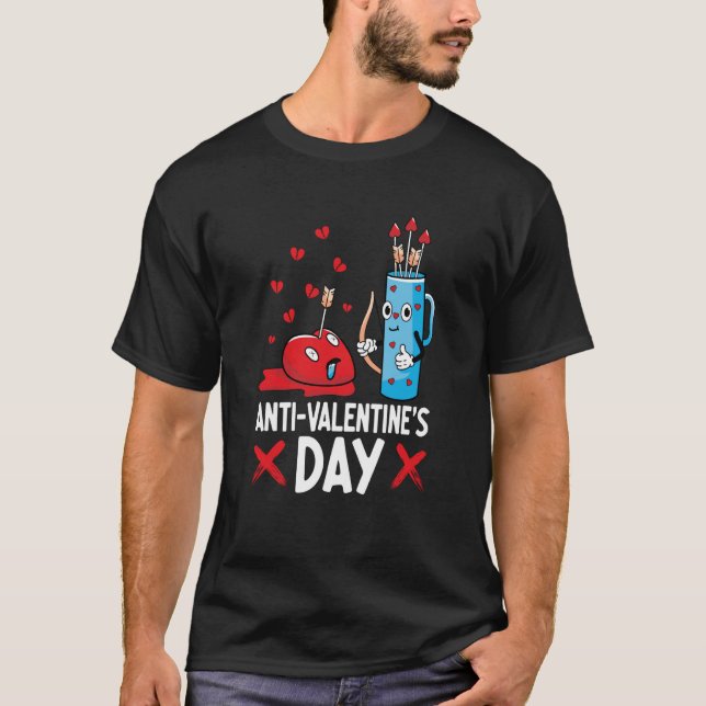 T-shirt Anti Valentine's Day Valentines Day Arrows Single  (Devant)
