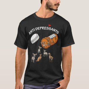 T-shirt Antidépresseur Chihuahua Bouteille orange