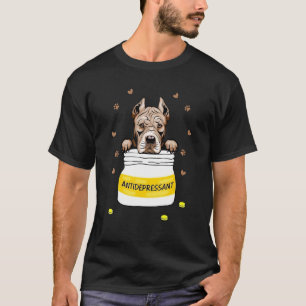 T-shirt Antidépresseur Drôle Pour Amateur De Pit Bull 