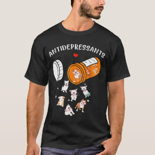 T-shirt Antidépresseur mignon Avec Pitbull Chien - Nouveau