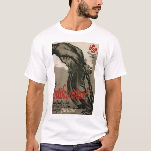 T-shirt Antifascist ! Aidez l'affiche (Devant)