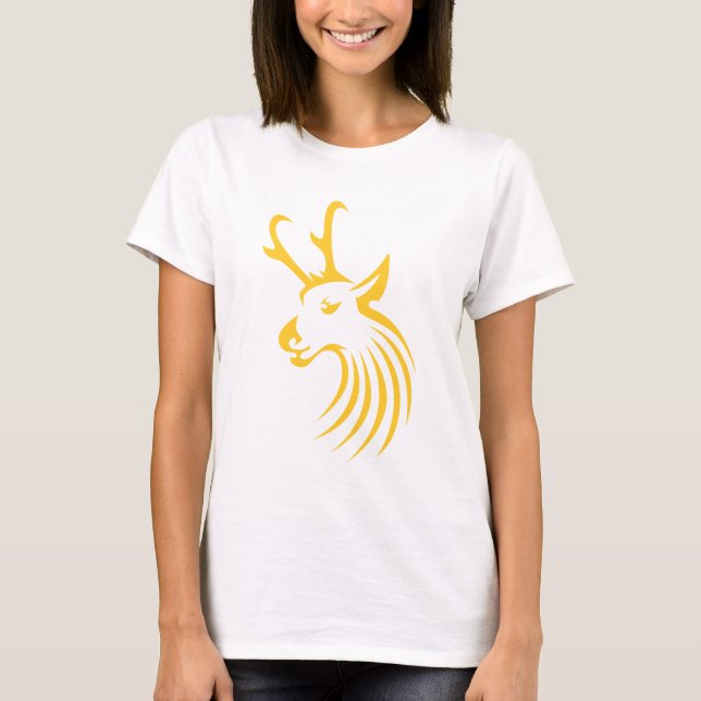 T-shirt Antilope de Pronghorn dans le style chic de dessin (Devant)