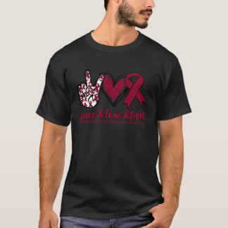 T-shirt Antiphospholipid Syndrome Burgundy Ribbon Peace Lo