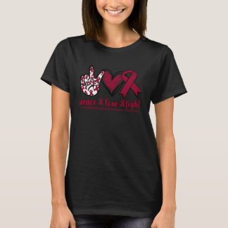 T-shirt Antiphospholipid Syndrome Burgundy Ribbon Peace Lo