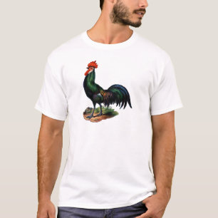T-shirt Antique coq de Green Feathers