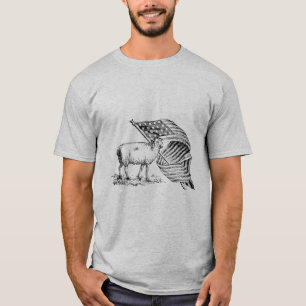 T-shirt Antique Patriotique Américain Sheep