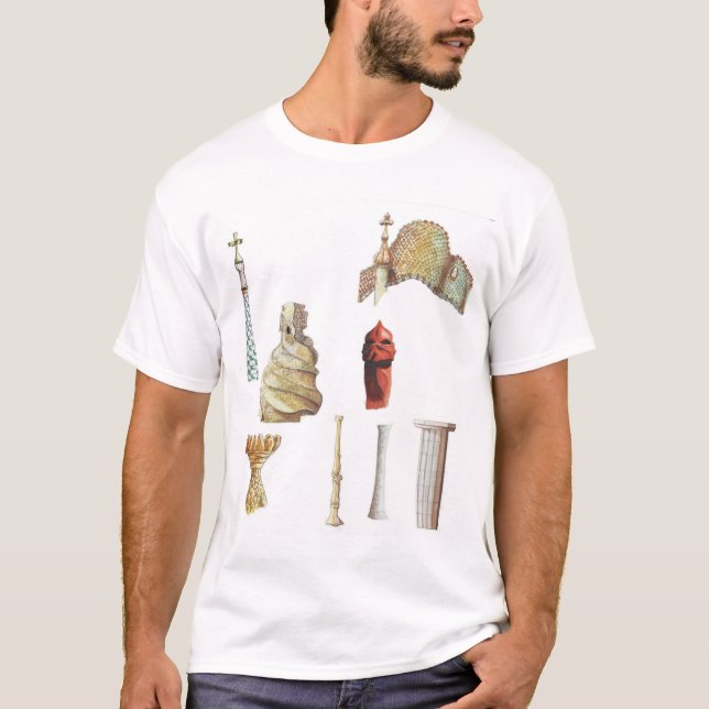 T-shirt Antonio Gaudi. Barcelone. L'Espagne. Architectural (Devant)