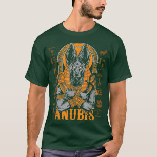 T-shirt Anubis Égypte ancienne Hiéroglyphes Vintage