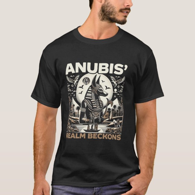 T-shirt Anubis Mythologie égyptienne Diété Pyramide Ancien (Devant)