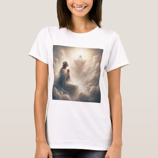 T-shirt Anunciación Divina: Virgen y Bendición Celestial (Devant)