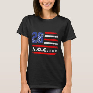 T-shirt Aoc 2028 A.o.c. 2028 Pour Président American Flag 