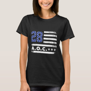 T-shirt Aoc 2028 A.o.c. 2028 Pour Président American Flag