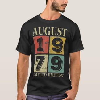 T-shirt Août 1979 42e Année Anniversaire Cadeau Pour Homme