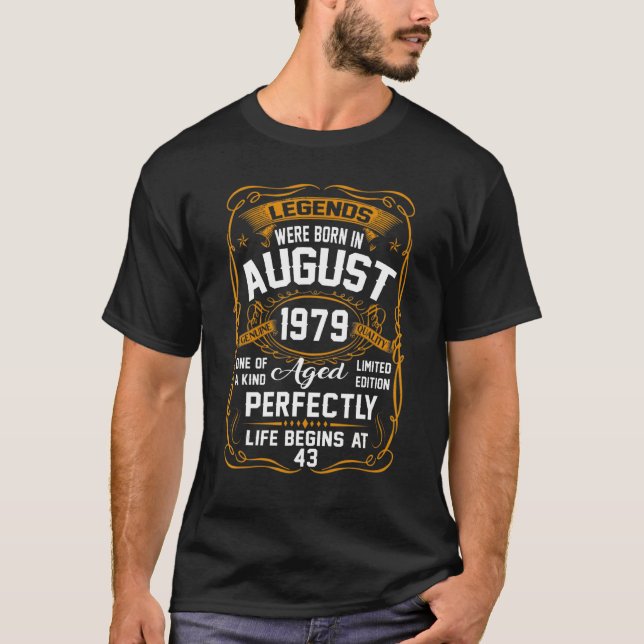 T-shirt Août 1979 43e anniversaire 43 ans Femmes de 43 ans (Devant)