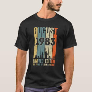 T-shirt Août 1983 38 Anniversaire 38 Anniversaire 1983 Ann