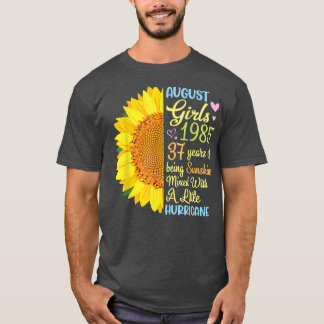 T-shirt Août Filles 1985 37 Ans D'Être Sunshine Mied
