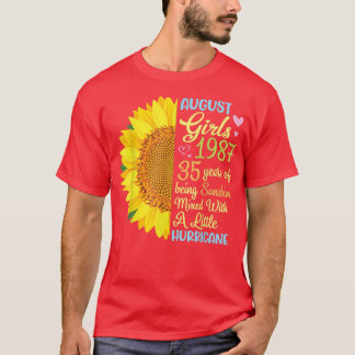 T-shirt Août Filles 1987 35 Ans D'Être Sunshine Mied 
