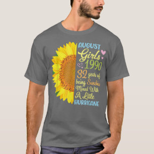 T-shirt Août Filles 1990 32 Ans D'Être Sunshine Mied