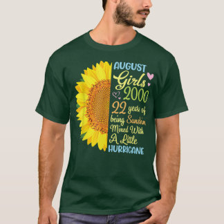 T-shirt Août Filles 2000 22 Ans D'Être Sunshine Mied