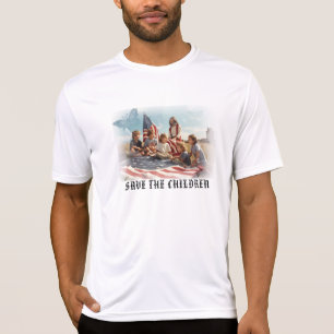 T-shirt *~* AP27 Enfants chrétiens patriotiques Jesus Blan