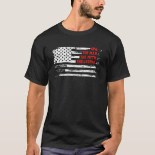 T-shirt Apa The Man Myth Legend American USA Flag Père