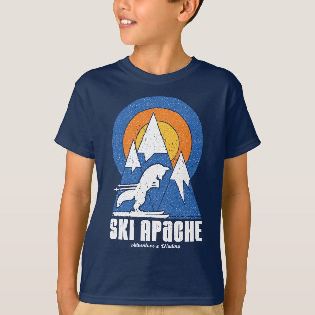 T-shirt Apache White Fox Retro Ski (Devant)