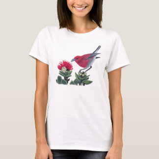 T-shirt Apapane & Lehua Blossom Hawaii Nature illustration
