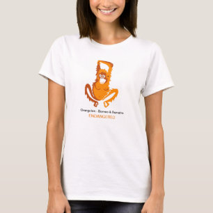 T-shirt Ape -ORANGUTAN- Graphique animal menacé -