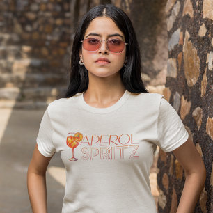 T-shirt Aperol Spritz Cocktail d'aquarelle